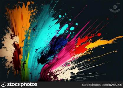 Abstract paintbrush splatters of colorful concept isolated on background. Inspiration of separated high-color stroke bright tone creativity. Finest generative AI.. Abstract paintbrush splatters of colorful concept isolated on background.