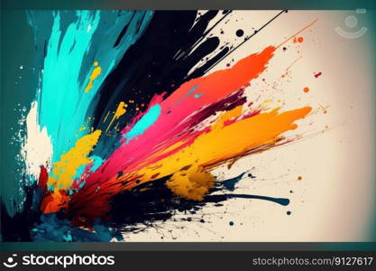 Abstract paintbrush splatters of colorful concept isolated on background. Inspiration of separated high-color stroke bright tone creativity. Finest generative AI.. Abstract paintbrush splatters of colorful concept isolated on background.