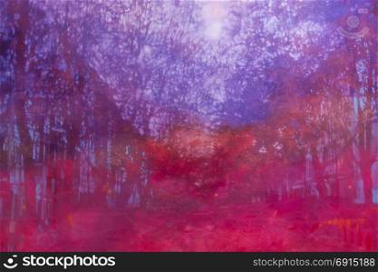 Abstract Painting Art: Strokes with Different Color Patterns like Purple, Violet and Red
