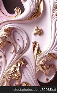 Abstract pale pink and gold luxury design. Dynamic fluid marble creative wallpaper. Generative AI. Abstract pink and gold luxury background. AI