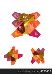 Abstract paper geometric infographic templates for business background, presentation or message with options and buttons