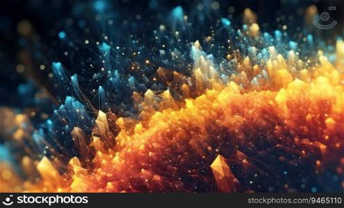 Abstract particle explosion background wallpaper. AI generated.. Abstract particle explosion background wallpaper. Generative AI.