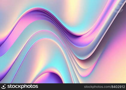 Abstract pastel iridescent shiny holographic background, futuristic and retrowave style for element