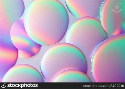 Abstract pastel iridescent shiny holographic background, futuristic and retrowave style for element