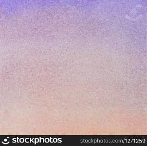 Abstract pastel watercolor painting background. Smooth gradient from purple to orange color. Hand drawn on paper with texture illustration
