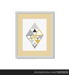 Abstract pattern of geometric shapes in frame. Vector illustration.Flat style