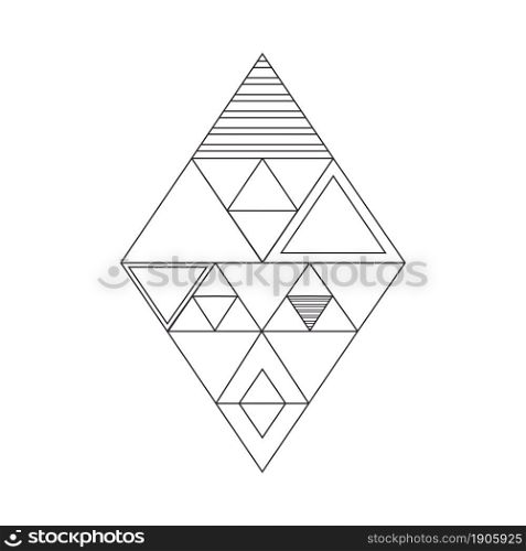 Abstract pattern of geometric shapes in line art style. Vector illustration