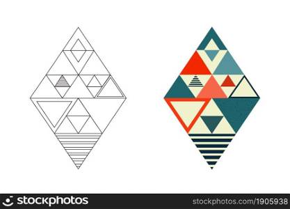 Abstract pattern of geometric shapes in style of colorful and lines. Vector illustration