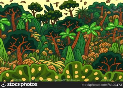 Abstract pattern with jungle, plants and trees. High quality illustration. Abstract pattern with jungle, plants and trees.