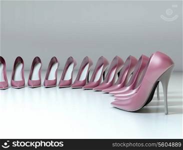 Abstract photo of pink female shoes