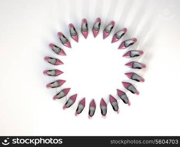 Abstract picture presenting pink female shoes