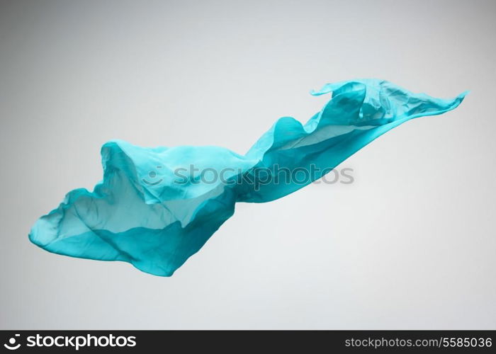 abstract pieces of fabric flying, high-speed studio shot