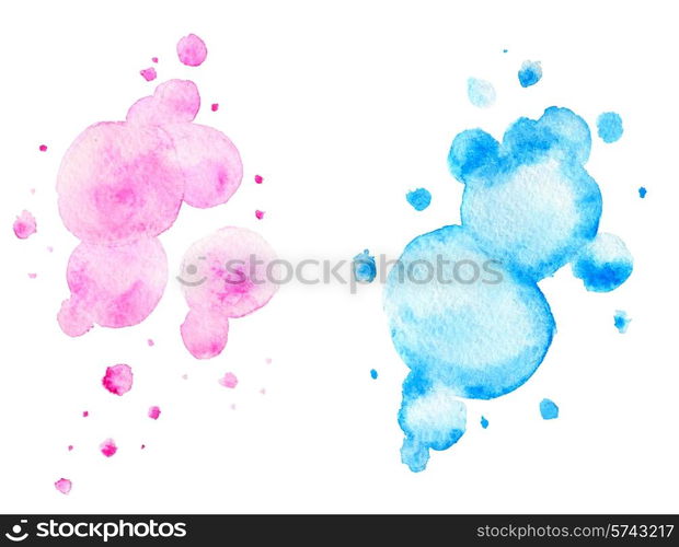 Abstract pink and blue watercolor backgrounds for design