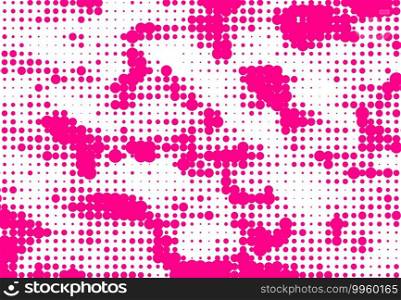 Abstract pink and white smooth halftone dots effect background.