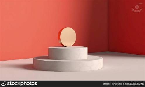 Abstract podium design minimal, pastel background. Product presentation, mock up, show cosmetic product.