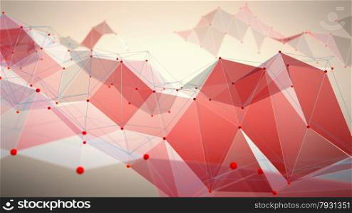 Abstract polygonal technology background. Abstract polygonal space