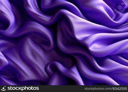 Abstract purple background with folded textile ruffle. Generative AI