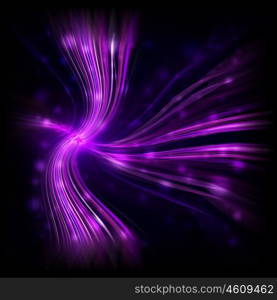 Abstract purple glowing light background, beautiful dark design, illuminated blur lights, shiny violet glitters and curves, black modern wallpaper, party concept