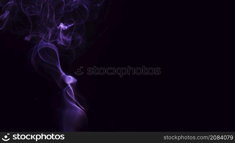 abstract purple smoke swirls black backdrop