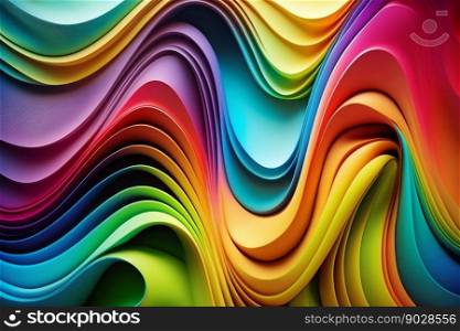 Abstract rainbow colorful smooth wave lines background. Generative AI. High quality illustration. Abstract rainbow colorful smooth wave lines background. Generative AI