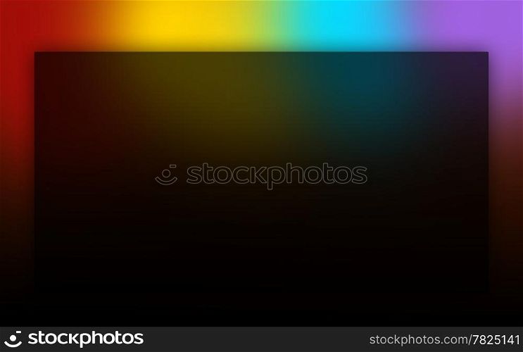Abstract rainbow colours on a black background