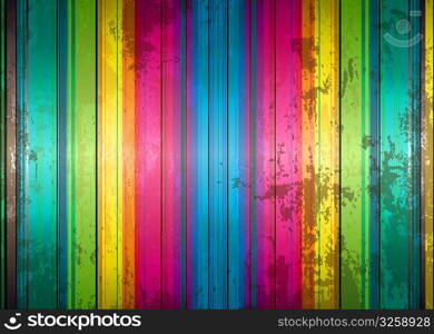 Abstract rainbow grunge background with stripes of colour