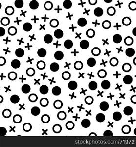 Abstract Random Black White Circle Pattern. Round Background. Circle Pattern. Round Background