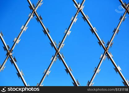 abstract razor wire in the clear sky like background texture