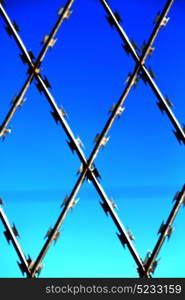 abstract razor wire in the clear sky like background texture