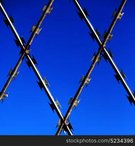 abstract razor wire in the clear sky like background texture