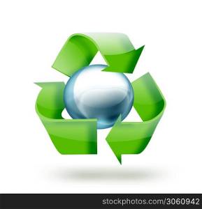 abstract recycle symbol - ecology concept