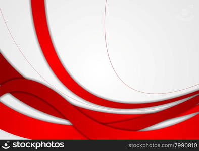 Abstract red and grey wavy corporate background