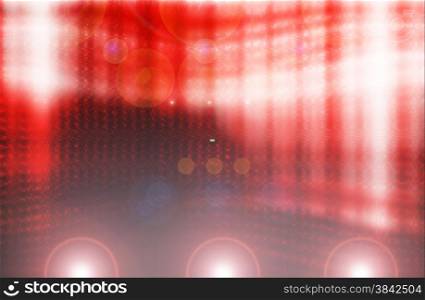 abstract red background with motion ray technology and digital wave