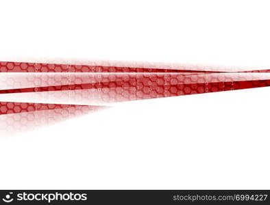 Abstract red binary code and hexagon texture tech background. Abstract red binary code tech background