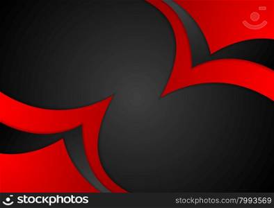 Abstract red black wavy corporate background