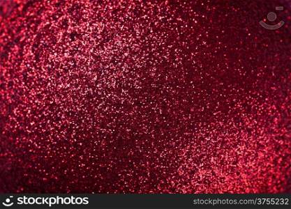 Abstract red christmas background. Bauble macro shot