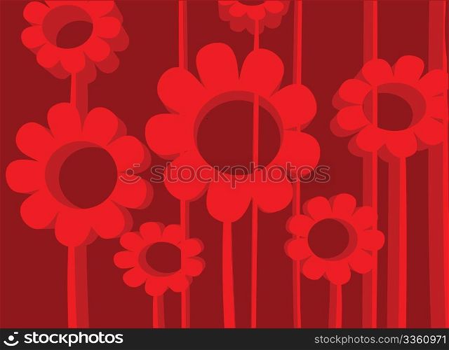 Abstract red floral background
