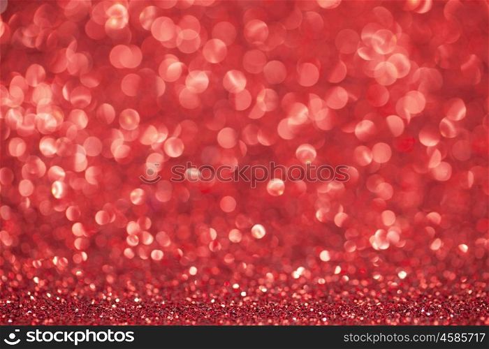Abstract red glitter background. Abstract red glitter light bokeh holiday party background