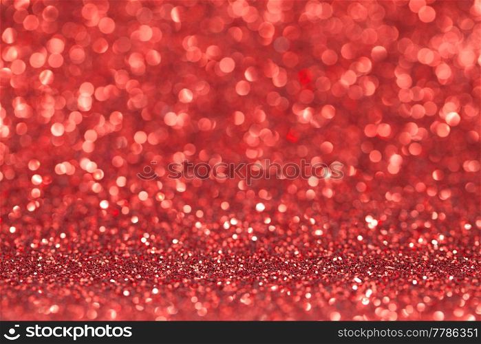 Abstract red glitter light bokeh holiday party background. Abstract red glitter background