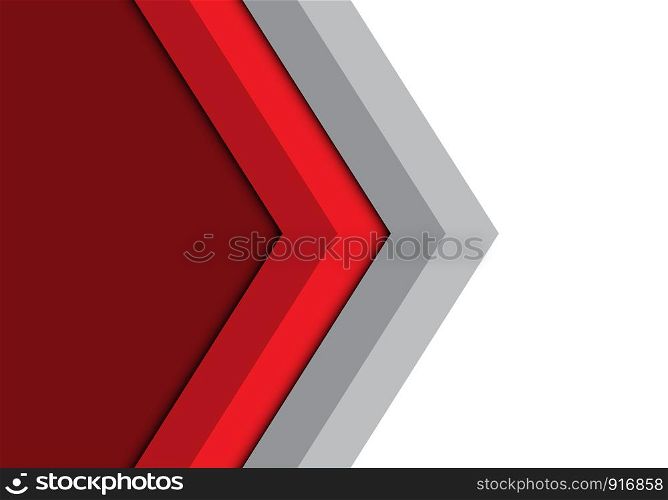 Abstract red grey arrow direction isolated design modern futuristic background vector illustration.