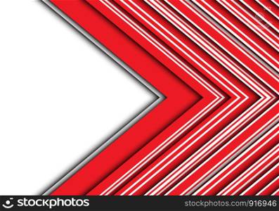 Abstract red lines arrow direction on white blank space design modern futuristic background vector illustration.