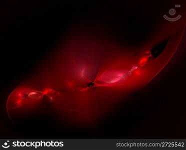abstract red luminescence on black fractal image