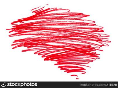 Abstract red touches texture isolated on white background