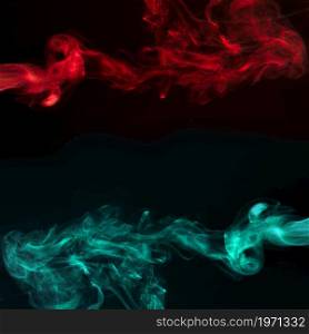 abstract red turquoise smoke black dark background. High resolution photo. abstract red turquoise smoke black dark background. High quality photo