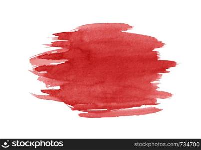Abstract red watercolor on white background.