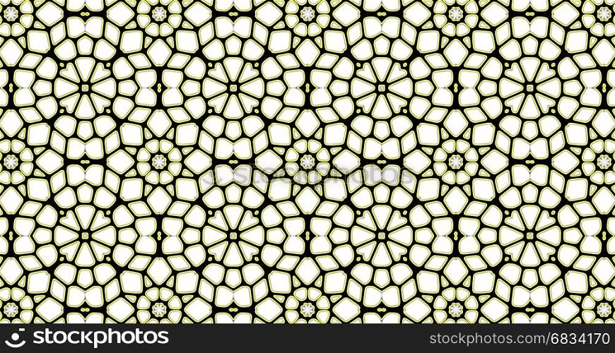Abstract repeating ornate geometric luxury pattern. Stained-glass window.