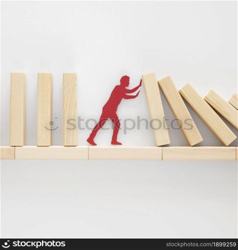 abstract representation financial crisis with wooden pieces. Resolution and high quality beautiful photo. abstract representation financial crisis with wooden pieces. High quality beautiful photo concept