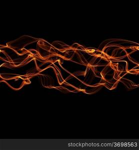 abstract ribbon flame on a black background