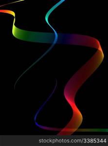 abstract ribbon on a black background