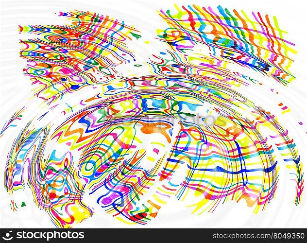 Abstract ripples background with color spots and lines
